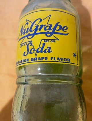 Vtg Nugrape Soda 6 Oz.  Badger State Mineral Water Co.  1949 Duraglas 1085 Bottle