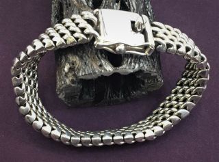Mexican 925 Sterling Silver " Mesh " Bracelet 7 - 3/4 X 1/2 Inches 73 Gm