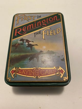 Remington First In The Field Playing Cards Tin Only Ammunition Poker