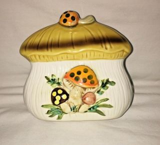 Vintage Sears Roebuck " Merry Mushroom " Ceramic Napkin Holder Vintage 1970 