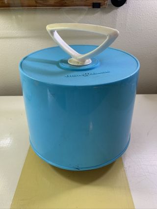 1960s Aqua Disk - Go - Case 45 Rpm W/ 15 Record Carrying Storage Sky Blue Turquoise