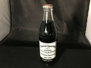 Coca - Cola Bottle1976 Grand Opening Johnston Bottling Company 10 Oz A,  2