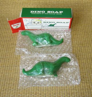 Sinclair Dino Soap | (x2) Dinosaur Shaped Bath Bar Oil Gasoline Promotion
