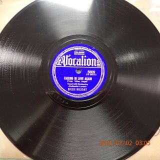 78 10 " Billie Holiday Vocalion 5609 Ghost Of Yesterday / Falling In Love Again