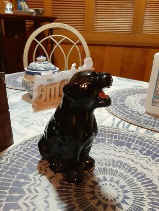 Vintage Black Panther Ceramic Mid Century Modern Art Deco 7.  5 " Figure
