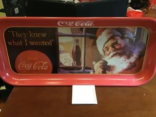 Vintage Metal Tray Coca - Cola - They Knew What I Wanted - 1931 Santa Reprinted 1992