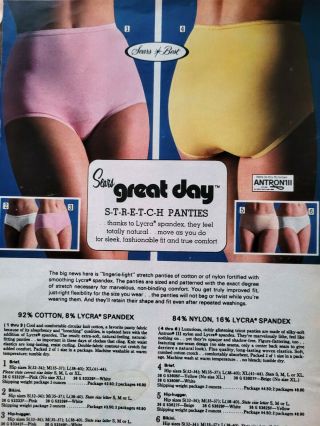 1975 1970s STRETCH BRIEFS & PANTIES Underwear For Young Ladies = 2 PAPER ADs 2
