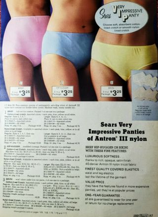 1975 1970s STRETCH BRIEFS & PANTIES Underwear For Young Ladies = 2 PAPER ADs 3