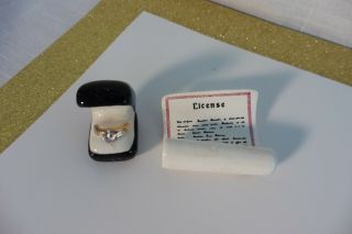 Vintage Arcadia? Mini Salt And Pepper,  Engagement Ring & Marriage License