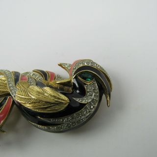 D’Orlan Bird of Paradise Brooch Beatiful Signed Multicolor Vintage Collectible 3