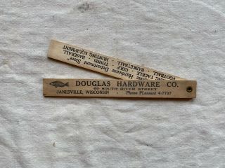 Janesville,  Wi Advertising Folding Ruler Douglas Hardware Co & Sporting Goods