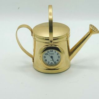 Timex Watering Can Mini Clock Mm894 Vintage Gold Miniature