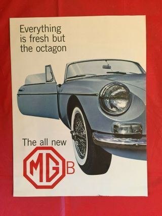 1963 Mg " Mgb " Car Dealer Showroom Sales Brochure