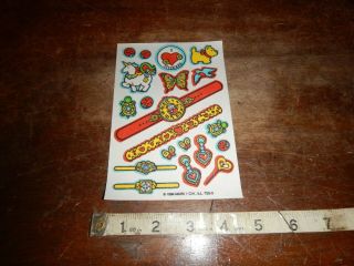 Mark 1 Scratch & Sniff Sticker Sheet 1984 Unicorn Jewelry Ladybugs Stickers Rare