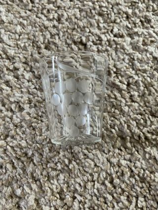 Vintage Crystal Shot Glass (1) Etched With Grapes & Leaves,