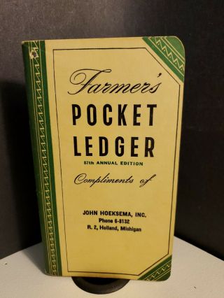 1953 1954 John Deere 87th Farmers Pocket Ledger John Hoeksma Holland Michigan
