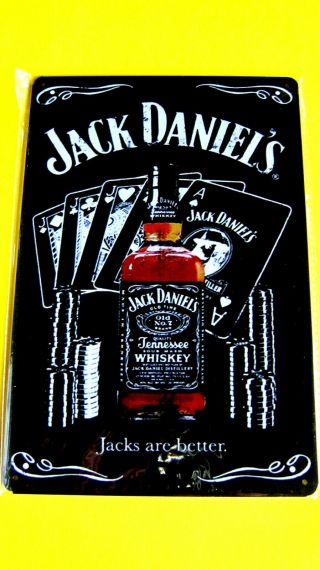 Jack Daniels Poker Metal Tin Whiskey Sign Home Garage Bar Pub Wall Decor Poster