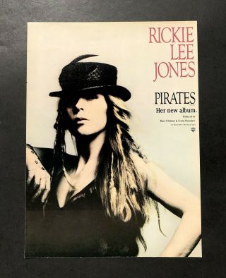 Rickie Lee Jones Pirates 1981 Short Print Poster Type Ad,  Promo Advert