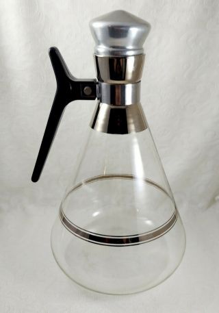 Vintage Mid - Century Inland Glass Coffee Carafe With Cork Lid