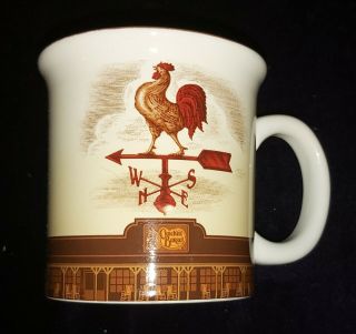 Cracker Barrel Old Country Store Rooster Coffee Mug Cup,  White/brown