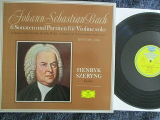 Rare Nm Bx Set 3 Ed1 Henryk Szeryng J.  - S.  Bach Sonatas Partitas Dgg Tulips Stereo