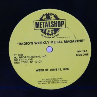 Metalshop Lp Vinyl 124 June 13,  1986 Judas Priest Blue Oyster Cult Rough Cut