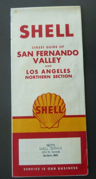1959 San Fernando Valley Road Street Map Shell Oil Gas California Pre Interstate