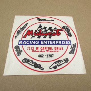 Vintage Midwest Racing Enterprises Milwaukee Hot Rod Drag Racing Decal Sticker