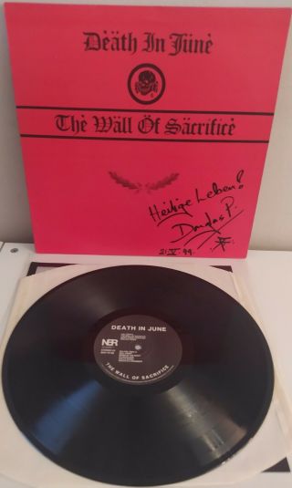 Death In June - The Wall Of Sacrifice (1994) Lp Signed From Douglas P.  Neo Folk