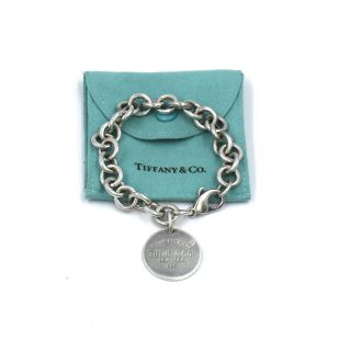 Please Return To Tiffany & Co Chain Bracelet Sterling Silver Designer Signed