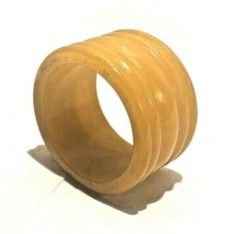 Vintage Bakelite Catalin Napkin Ring Round Butterscotch 1 3/4” Diameter