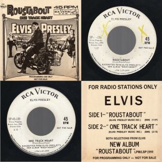 Promo Elvis Presley " Roustabout / One Track Heart " Rca Victor Sp - 45 - 139 1964