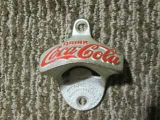 Vintage Cast Iron " Drink Coca Cola " Wall Mounted Bottle Opener - Germany