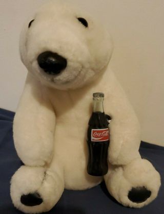 Vintage Coca Cola Polar Bear Coke Bottle Doll Plush Stuffed Animal Toy 8” 1993