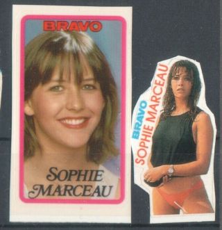 Sophie Marceau France 2 Rare Bravo Small Vintage Old Stickers Music R2021271