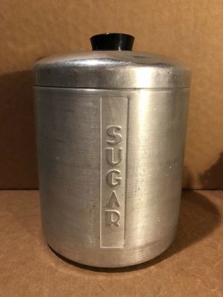 Vintage Aluminum Sugar Canister Silver 2