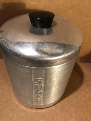 Vintage Aluminum Sugar Canister Silver 3