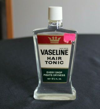 Vintage Vaseline Hair Tonic Bottle Full 5 1/2 Oz.  Bottle Collectible