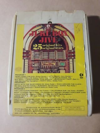 Vintage Juke Box Live Various Artists 8 Track Tape