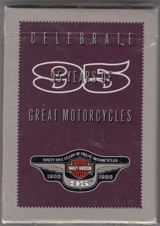 Harley - Davidson 95 Great Motorcycles Playing Cards 1998 " Factory Deck "