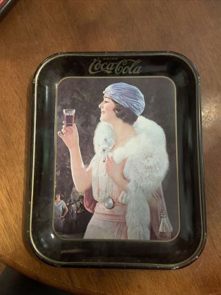 Vintage Drink Coca Cola Tin Metal Serving Tray Repo Advertising Display Decor