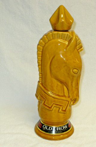 Vintage 1960s Old Crow Chessmen Light Horse Knight Empty Decanter