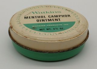 Rare Early Jr Watkins Company Antique Menthol Camphor Vintage Tin