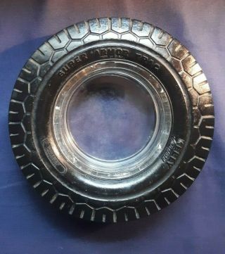 Vintage Tire Ashtray - Armor Trac Kelly Springfield - 6 " - Glass - Great Cond