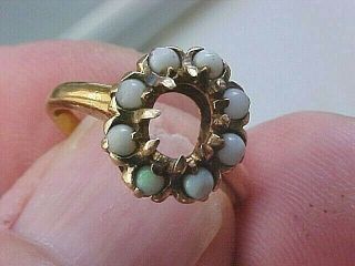 C1920s 10k Ladies Ring Setting W/8 Opals Surrounding Your Center Stone 3.  2 Gms