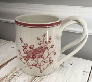 Williams - Sonoma Bird Coffee,  Tea,  Cup,  Mug Red & White Unique & Unusual