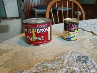 Vintage Hills Brothers And Donald Duck Small Coffee Tins - Small Is Good.