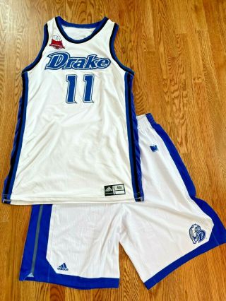 Drake Bulldogs 2007 Game Basketball Uniform Jersey Worn By 11 Baryenbruch