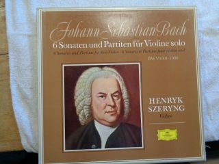 Bach Sonatas &partitas For Violin Henryk Szeryng/3 Lp Box Dgg 1ed Tulip Germany