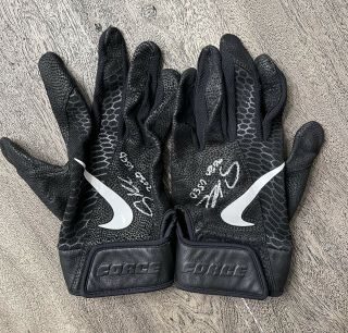 Adley Rutschman 2020 Game Worn Autographed Batting Gloves Baltimore Orioles Jsa